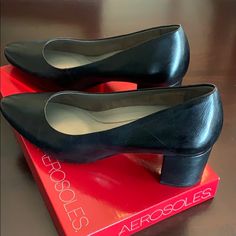 Brand New. Never Worn. Size 9w Aerosoles Black Chunky Heel Slip On. The Perfect 2 Inch Heel And Padded Insole To Wear All Day. Elegant Black Heels With Ortholite Insole, Black Heels With Ortholite Insole, Medium Width, Black Block Heel Court Shoes With Branded Insole, Black Court Shoes With Block Heel And Branded Insole, Aerosoles Shoes, Black Chunky Heels, 2 Inch Heels, Chunky Heels, Shoes Women Heels