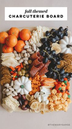 an assortment of fruits and vegetables arranged on a board with text overlay that reads, all things haccutere board