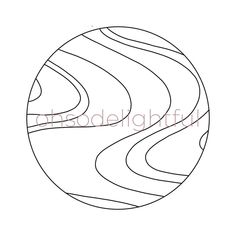 a black and white drawing of a circular object with wavy lines in the shape of a circle