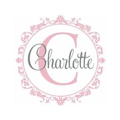 the logo for charlotte's children's clothing line, which is currently in pink and