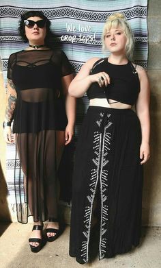 Plus Size Crop Tops Schwarz Summer Goth Outfits, Plus Size Crop Tops, Witch Fashion, Festival Looks