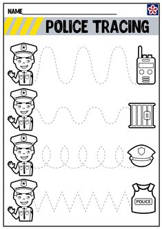 police tracer worksheet for preschool