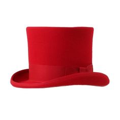 Red Top Hat, Ribbon Crown, Suits Men Slim, Tall Hat, Mad Hatter Hat, Victorian Hats, Steampunk Hat, Dress Suits For Men, Wool Top