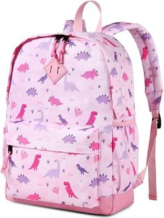 VASCHY Toddler Backpacks Kids, Lightweight Water Resistant Pink Dinosaur Product Details Item model number : VABP148 Manufacturer : VASCHY Imported Cotton lining Zipper closure UNIQUE DESIGN: Lovely constructed from the water resistant lightweight materials and featuring favorite colorful patterns, our little kids backpack would let your little one be happy all day. Inspired by the artwork of a loving artist, our exclusive collection channels her spontaneous use of color and childlike sense of w Cute Backpacks For School, Preschool Backpack, Dinosaur Backpack, Stylish School Bags, Animal Backpacks, Unicorn Backpack, Kids School Backpack, Pink Dinosaur, Backpack Reviews