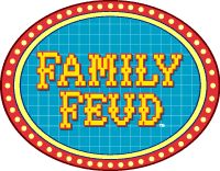 the family feed logo is shown in blue and yellow, with red lights around it