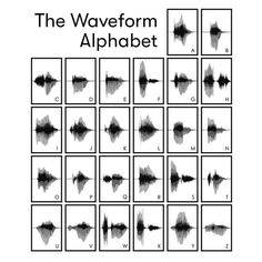 the waveform alphabet is shown in black and white