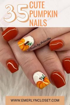 Add a bold saffron spice to your autumn nails! 🍂🌿 #SaffronNails #FallFav #ChicStyle Pumpkin Toe Nail Designs, Easy Thanksgiving Nail Designs, White Pumpkin Nail Design, Pumpkin Acrylic Nails, Pumpkin Gel Nails, Nails With Pumpkin Design, Fall Nails With Pumpkins, Pumpkin Nail Art Fall, Pumpkin Nail Ideas