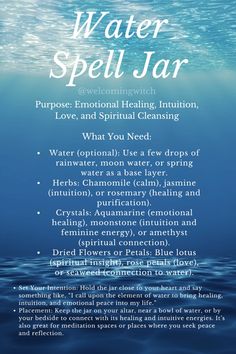 water spell jar with the words,'what you need to know about it '