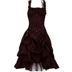 Steampunk dress: The Victorian era has a recognizable style with its deliciously old-fashioned shapes and colors. The dress can be enhanced with a crinoline or a petticoat to amplify the so popular bell effect in this period. Type: Steampunk / Victorian dress Composition: 90% polyester, 10% spandex silhouette: A-line dress Choose the size of your dress with the table below. If you are between two sizes, take the larger one. Long Gothic Dress, Victorian Gothic Dress, Layers Dress, Zipper Corset, Lace Long Dress, Vestidos Retro, Steampunk Dress, Punk Dress, Robes Vintage