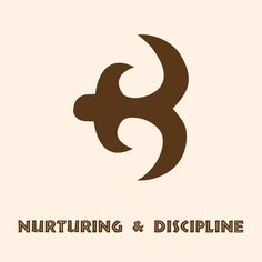 the logo for nurturing and dispplining is shown in brown on a beige background