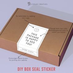 an open cardboard box with instructions for packing and how to use the sticker on it