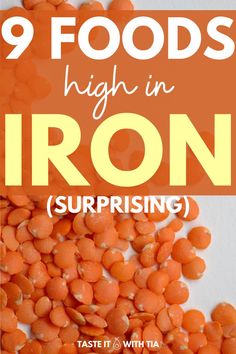 9 foods that are high in iron! These are great foods for women, who need more iron than men, and those who have anemia. You may be surprised about what you find on the list! #iron #ironrich #anemia Foods That Are Rich In Iron, Food Iron Rich, Good Sources Of Iron Food, Source Of Iron Food, Dietitian Tips, Iron Vitamin