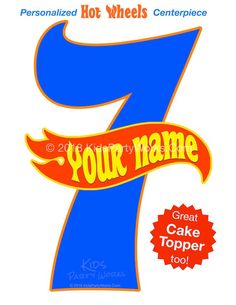 the number seven with an orange and blue background