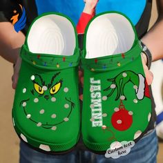 The Grinch 2 Crocs-Slippers-Slippers G95 Crocband Clog, Crocs Clog, Crocs Crocband, Crocs Clogs, Clog Shoes, Crocs Classic Clogs, Wooden Shoes, Christmas Cartoons, Grinch Christmas