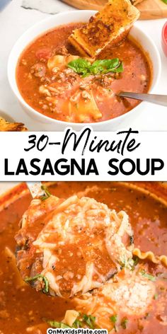 this 30 minute lasagna soup is so easy to make it's full of flavor and nourishment