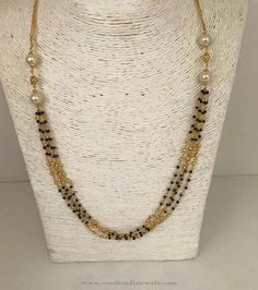 Gold Black Beads, Fancy Jewelry Necklace, Gold Jewelry Simple Necklace