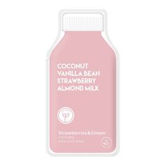 Strawberries & Cream has the perfect medley of ingredients that provide nourishment and hydration to your complexion. This sheet mask contains coconut, vanilla bean, almond milk, and strawberry extracts which help soothe sensitive skin. Milk And Strawberry, Strawberry Almond Milk, Almond Seed, Raw Juice, Clean Ingredients, Sheet Mask, Strawberries And Cream, Lavender Oil, Clean Skin