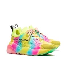 Stella Mccartney Rainbow Eclypse Sneakers In Size 35 Eu Retails For $685! In Great Condition, Minor Signs Of Wear Include Marks Near Toe, Minor Dirt On Sole Chunky Platform Sole Lace Up Ties Rainbow Coloring Boys Costumes, Adidas Falcon, Sports Attire, Rainbow Sneakers, Stella Mccartney Shoes, Vans Store, Browning Logo, Group Halloween Costumes, Brown Sneakers