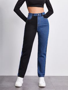 Nombre del producto | Colección Online de Nuevas Tendencias | SHEIN Chile Outfit Jean, Shein Jeans, Jeans Outfit Women, Diy Jeans, Trendy Hoodies, Trendy Jeans