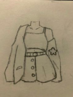 a drawing of a woman's coat with a star on it