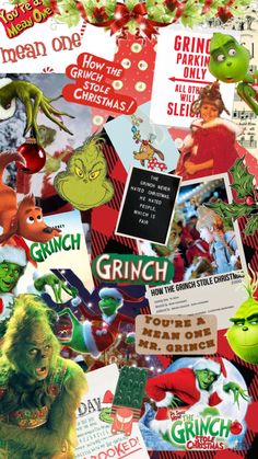 the grinch collage has been altered to make it look like christmas