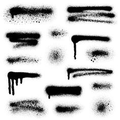 black ink smudges and drops on white background stock photo - premium royaltying