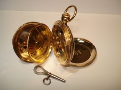 Excellent Edwardian 1869, 10 size pocket watch hunt case style in solid 18 kt gold. This watch is in good working condition, all covers work properly and shows very little wear. The dial is without cracks or hairlines truly amazing with a sub seconds dial. This mechanical movement is a key wind and key set it comes with a key. The case alone without a movement weighs over 34 grams of 18 kt gold. Antique Gold Self-winding Pocket Watch, Victorian Self-winding Pocket Watch Collectible, Victorian Self-winding Collectible Pocket Watch, Victorian Self-winding Pocket Watch, Antique Gold Compact Pocket Watch, Pocket Watches, Mechanical Movement, Salisbury, Pocket Watch