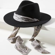 Beautiful! One Size Black Hats For Spring, Black Hat One Size For Spring, Elegant Black Hat Bands For Fall, Black Western Style Felt Hat For Spring, Black Fall Hats One Size, Chic Black Fedora With Curved Brim, Black Western Fedora For Spring, Western Black Fedora For Spring, Black Hats For Fall