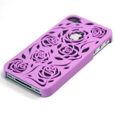 a purple case with roses on it for the iphone 4g / 4s or 3gs