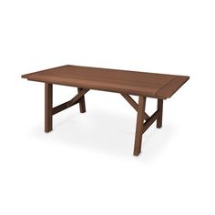 a wooden table on a white background