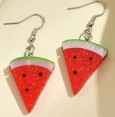 Casual Summer Jewelry Gift, Retro Red Earrings For Summer, Casual Summer Dangle Jewelry, Playful Summer Party Jewelry, Retro Red Summer Jewelry, Plastic Jewelry For Summer Beach, Casual Plastic Jewelry For Summer, Trendy Summer Earrings, Trendy Summer Earrings As Gift