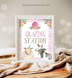 Grazing Station Food Party Sign Farm Birthday Sign Table Decor Barnyard Birthday Farm Animals Pink Girl Snacks Farm Party PRINTABLE 0155 Farm Bday Party Food Ideas, Farm Animal Bday Party Ideas, Farm Theme Birthday Food, Farm 3rd Birthday Party Girl, Farm Animal 2nd Birthday Party Girl, Three Eieio Birthday, Oink Cluck Moo 2nd Birthday, Three I E I O Party Girl, Girly Farm Birthday Party