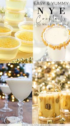 the collage shows different types of desserts, including lemonade and white chocolate