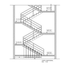 an architectural drawing shows the steps and handrails in this house, as well as how they are connected to each other