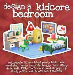 an advertisement for a children's bedroom with furniture and accessories on the front cover