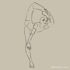 a drawing of a woman doing a handstand