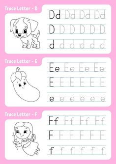 trace letter e worksheet with dog and girl on pink background royalty illustration stock illustration