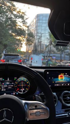 the dashboard of a mercedes benz vehicle