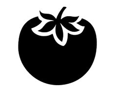 a black and white silhouette of a tomato