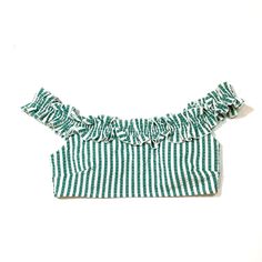 Designed With A Ruffled Off-The-Shoulder Neck, This Striped Swim Bandeau From Jessica Simpson Sets A High Bar For Sun-Soaked Appeal. Unlined Stripe Pattern Nylon, Spandex Hand Wash Fitted Sleeveless Off-shoulder Top For Summer, Bandeau Top With Ruffles For Vacation, Summer Sleeveless Off-shoulder Top With Ruffles, Off-shoulder Fitted Tube Top For Vacation, Fitted Summer Off-shoulder Top, Fitted Off-shoulder Top For Beach Season, Fitted Off-shoulder Top For Vacation, Chic Fitted Off-shoulder Top For Vacation, Green Bandeau Crop Top For Summer