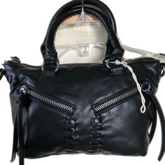 Black Punk Shoulder Bag With Zipper Closure, Edgy Black Satchel, Edgy Everyday Bags With Zipper Closure, Edgy Crossbody Shoulder Bag With Zipper Closure, Black Edgy Shoulder Bag With Zipper Pocket, Edgy Shoulder Bag With Zipper For Everyday Use, Edgy Black Satchel For Everyday Use, Casual Black Satchel With Zipper Closure, Edgy Black Bag With Zipper Pocket