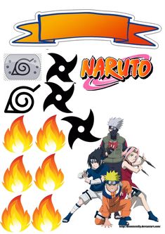 the naruto characters are surrounded by flames