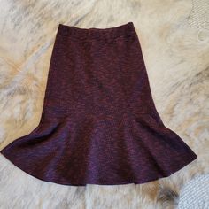 Falls To About Mid Calf With A Flattering Ruffle About The Hem And Comfortable Stretch Waistband For Pull On. Great With A Slouchy Black Turtleneck And Boots! Nwt Tulip Skirt, Black Turtleneck, Women Skirts Midi, Red Purple, Lands End, Mid Calf, Midi Skirt, Womens Skirt, Turtle Neck