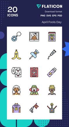 the flat icon set includes different types of items