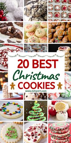 20 decorated christmas cookies with text overlay