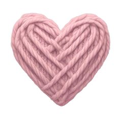 a pink heart shaped ball of yarn