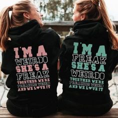 Personalized Best Friend Couples Shirts, Freak and Weirdo Best Friend Bestie Matching T Shirt, Sweatshirt, Hoodie, Friends Gift, Soulmates Matching Best Friend Hoodies, Friend Hoodies, Sarcastic Clothing, Matching Outfits Best Friend, Friends Sweatshirt