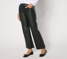 Permission to get a little (or a lot) rebellious. These coated twill pants are unexpected, incredibly stylish addition to a powerful work or weekend wardrobe. From Belle by Kim Gravel. Trendy Straight Leg Leather Pants For Work, Fall Workwear Straight Leg Leather Pants, Straight Leg Leather Pants For Fall Workwear, Trendy Tapered Leg Leather Pants For Work, Stretch Leather Pants For Fall Workwear, Stretch Leather Pants For Workwear With Straight Leg, Stretch Leather Pants With Straight Leg For Workwear, Trendy Fall Workwear Bottoms, Casual High-waisted Leather Pants For Work