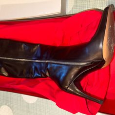 Excellent Condition, Smoke-Free And Pet-Free Environment. With Original Box And Two Red Flannel Storage Bags. 14” Diameter At The Calf. Fine Italian Calfskin Leather All Around. Black Stiletto Boots, Bally Shoes, Red Flannel, Black Stilettos, Stiletto Boots, Storage Bags, Shoes Heels Boots, Shoes Women Heels, Heeled Boots