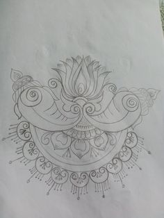 this is a drawing of a bird with an ornate design on it's face